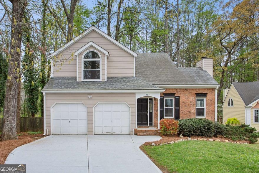 This move-in ready, 3 bedroom 2.5 bathroom home with attached two car garage and fenced backyard, located in cul de sac, is waiting for you!      The main floor includes entrance foyer, family room with fireplace and vaulted ceiling, dining room with exit to an attached screened porch, kitchen with eating area, powder room and laundry room. Kitchen has near new appliances, stained cabinets and two pantries. The entire main floor has dark laminate flooring for easy maintenance and updated lighting.    Upper floor includes the primary suite with walk-in closet and updated private bath with separate tub/shower.  Two additional bedrooms share a full bath located in hallway.    New water heater installed in 2025. New concrete driveway installed on 2024. Hardi plank siding installed and painted in 2021. New HVAC installed in 2018. New roof installed in 2017. All kitchen appliances, washer and dryer remain with the home.