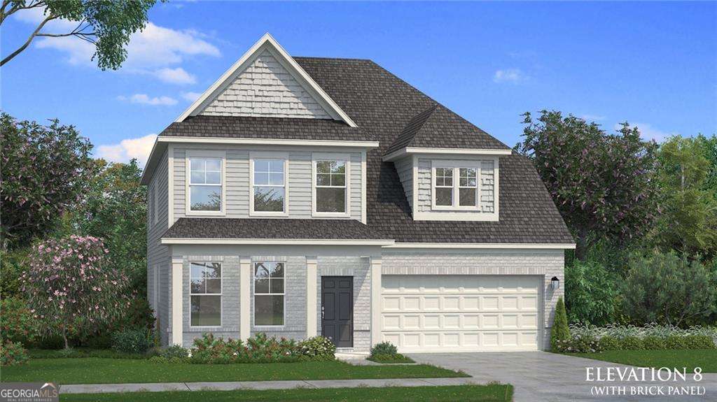 Welcome to Hamilton Lakes, Homesite 26-a premier DRB Homes community nestled in the heart of Gwinnett County. This stunning residence features 5 bedrooms, 4 bathrooms, and a 2-car garage, seamlessly blending modern comfort with timeless design. The main level boasts an open-concept layout, where a gourmet kitchen flows effortlessly into a spacious family room anchored by a cozy fireplace-perfect for everyday living or entertaining guests. A bedroom with a full bath on the main floor provides flexibility for guests or multigenerational living. Additional highlights include a formal dining room ideal for gatherings and a covered porch designed for year-round enjoyment. Upstairs, you'll find three spacious secondary bedrooms, a versatile loft suited for a media room or lounge, and a convenient laundry room. The luxurious owner's suite serves as a private retreat with a spa-inspired bath featuring a walk-in shower and a generous walk-in closet. Located near vibrant Lawrenceville, Hamilton Lakes offers easy access to I-85 and Hwy 316, ensuring effortless commutes to Atlanta, Athens, Stone Mountain, and Conyers. For more information or to schedule your private showing, please contact the onsite agent today. Please note: If the buyer is represented by a broker/agent, DRB REQUIRES the buyer's broker/agent to be present during the initial meeting with DRB's sales personnel to ensure proper representation.