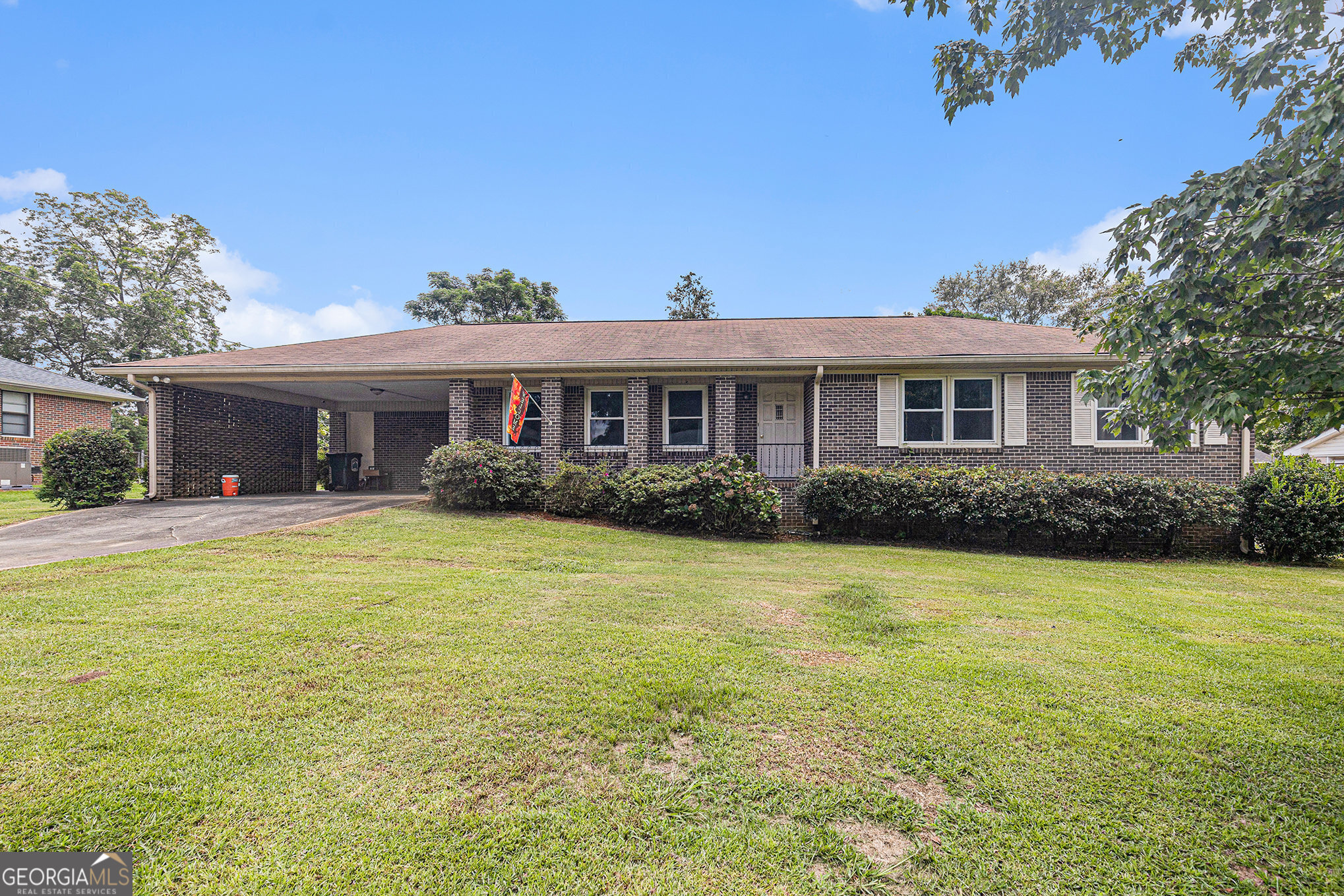 Come and take a look at this 4 sided brick ranch that has been freshly painted, has updated windows installed in 2019, and a solar system! There is a filter system on the HVAC. The covered front porch welcomes you into the front foyer of this home. There is a formal living room and dining room space. The kitchen has a view to the family room, and there is a spacious laundry room off the kitchen. There are 3 BR's and 2 BA's. The septic system was replaced in 2019 along with the field lines.