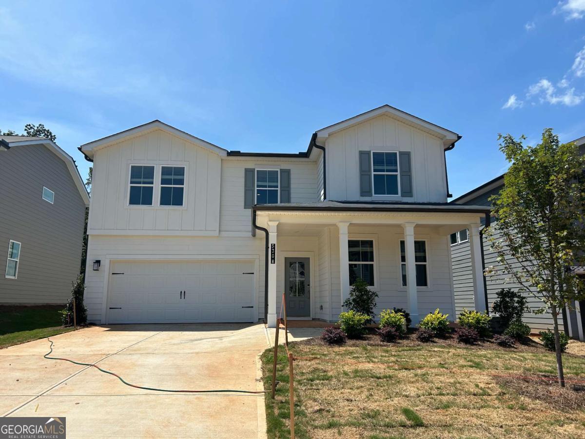 Discover the charm of the Travis plan in Union Heights, Flowery Branch's newest community by Century Communities! Designed with comfort and convenience in mind, this beautiful home is perfect for first-time buyers ready to plant roots and make lasting memories. Step inside and be greeted by a spacious, light-filled foyer that opens into a warm and inviting great room-ideal for cozy nights in or weekend get-togethers. The thoughtfully designed kitchen features a generous center island, perfect for meal prep, casual dining, or chatting over coffee with friends. The main level offers flexibility with a study/bedroom space that can adapt to your needs-whether it's a home office, guest room, or creative studio. Upstairs, you'll find three cheerful secondary bedrooms, each with its own walk-in closet, and a full hall bath. A large loft area provides the perfect spot to relax, play, or work from home, while the convenient upstairs laundry keeps daily chores a breeze. At the end of the day, retreat to your private primary suite, featuring a spa-like bathroom with dual vanities, a walk-in shower, and an expansive walk-in closet for all your essentials. Whether you're starting your journey or building your future, the Travis plan is more than just a home-it's a place to belong. Come see why so many are falling in love with Union Heights. Your new beginning starts here.