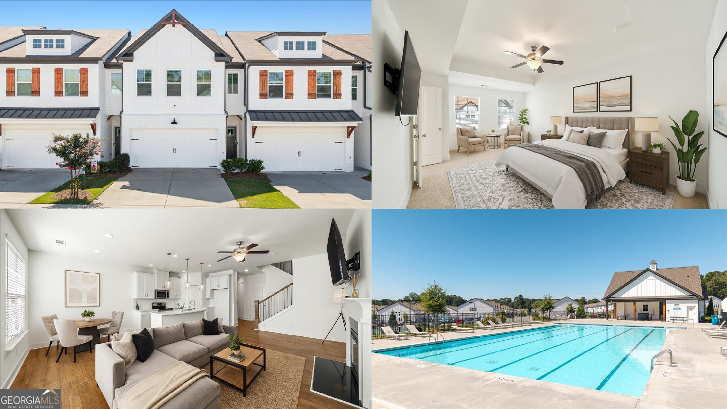 Impressive 3-bedroom, 2.5-bath townhouse in the highly sought-after Townes of Auburn community. This home has been thoughtfully updated with modern finishes and offers one of the most functional floorplans in the neighborhood. The open-concept main level features hardwood-style flooring throughout, a spacious living and dining area, and a chef's kitchen with quartz countertops, sleek cabinetry, stainless steel appliances, and a walk-in pantry. Upstairs, the oversized primary suite includes a large walk-in closet and spa-like bath with soaking tub, separate shower, and private water closet. Two spacious secondary bedrooms, a versatile loft ideal for an office or media area, and a convenient upstairs laundry complete the second level. Enjoy your own private fenced backyard-perfect for entertaining, pets, or outdoor relaxation-plus a 2-car garage for secure parking and storage. This particular home boasts a premier location directly next to the community clubhouse, sparkling pool, and tennis/pickleball courts, offering unmatched convenience and lifestyle just steps from your front door. This move-in ready home is located just minutes from downtown Winder's restaurants and breweries, Chateau Elan Winery & Golf, shopping and dining in Auburn and Dacula, and offers easy access to I-85 for a quick commute to Atlanta, Athens, Buford, or Lawrenceville.
