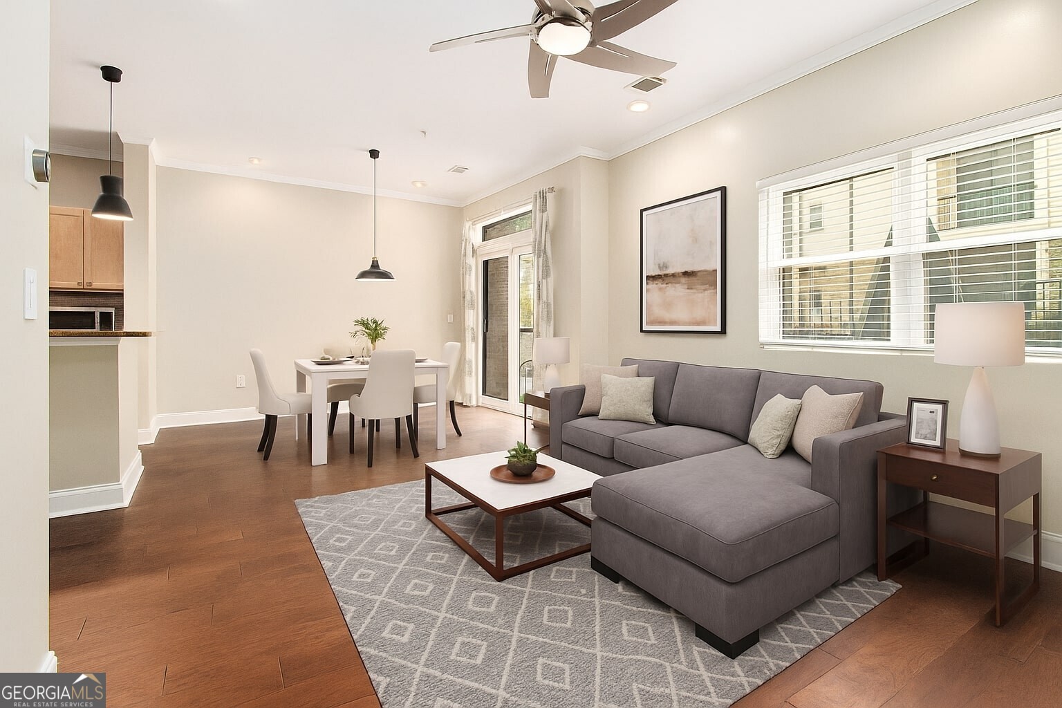 Enjoy In-Town Living at Its Best in the Gated Community of Cheshire Place II Located in the Heart of Lindridge-Martin Manor, in the Coveted Garden Hills School District! This Spacious One-Bedroom Condo Offers Comfort, Convenience, and Style in One of Atlanta's Most Vibrant Neighborhoods. Step Inside to Soaring Ceilings, Fresh Paint, and Brand New Flooring Throughout. The Open Concept Layout Features a Charming Kitchen with a Breakfast Island, Granite Counters, Stainless Steel Appliances, and Warm Shaker Cabinets all with Views to the Living and Dining Areas. The Ground-Level Location Means No Stairs and Easy Access to a Private Patio Overlooking the Resort-Style Pool Perfect for Morning Coffee or Evening Cocktails. The Bedroom is Generously Sized with a Walk-In Closet, and the Updated Bathroom Boasts a Modern Double Vanity and a Tub/Shower Combo. You'll Love the Gated Community Feel, Complete with Secure Parking, Lush Green Spaces, and a Central Pool Area Ideal for Relaxing or Catching Up with Friends and Neighbors. Location Can't Be Beat Just Minutes to Piedmont Park, Virginia Highland, Emory, CDC, Midtown, and Buckhead. Steps to Sprouts, Publix, CVS, Noni's, Taqueria Del Sol, TARA Cinema, and More! You're Also Close to Morningside Nature Preserve, the Confluence Trail (Future BeltLine Connection!), Marta, and Have Unbeatable Access to I-85, GA-400, and I-75. Whether You're Looking for a Stylish Intown Home or a Low-Maintenance Investment, This Mid-Century Charmer Checks All the Boxes.