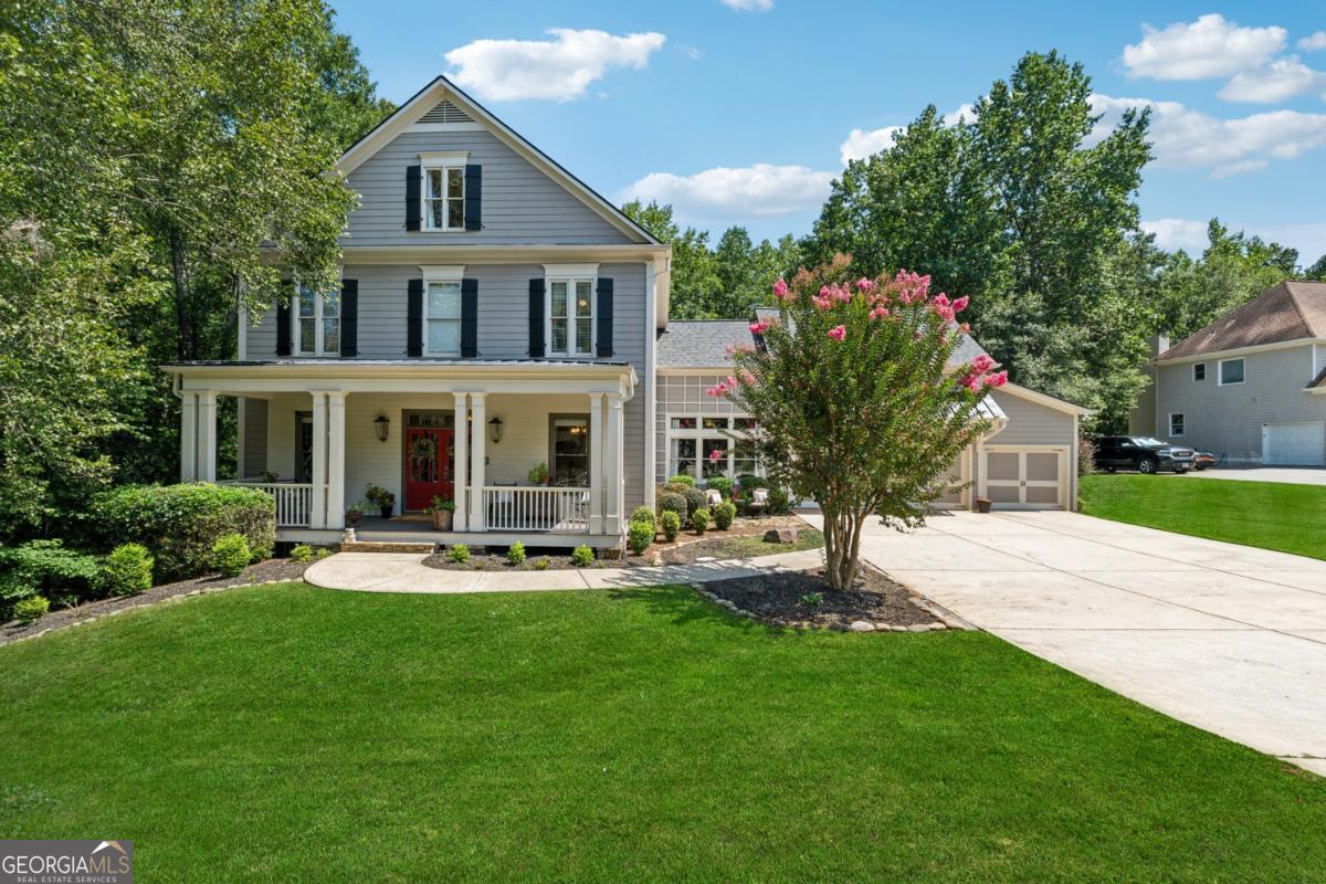 PROFESSIONAL PICTURES COMING SOON- Looking for your dream home? Well run don't walk to this STUNNING 6 bedroom, 5 full bath home located in the ESTATE SECTION of sought after Chattahoochee River Club! As you drive up, you will be drawn in by the beautiful Southern Front Porch. Inside you will find a large open dining room that can easily seat a party of 12 with an adjoining butlers pantry. You will also find a main floor bedroom/office with closet and full bath on the main floor. The kitchen is open and spacious with an island, charming eat in breakfast room with decorative wood ceilings overlooking the inviting fireside family room. The main floor also includes a generous sized sunroom! That walks out to a massive screened in back porch with a beautiful stone fireplace. Upstairs you will find 3 large bedrooms including the primary suite with a warm and cozy fireplace making for the perfect retreat after a long day. On the third floor an additional loft/bedroom with another full bath. The finished terrace level boasts a kitchenette with leathered granite counters, dishwasher, sink, lighted cabinetry, and microwave ready warming drawer. Which allows full viewing from the far end with pool table to the other end with a media area and a built in bookshelf to accommodate all the audio equipment. This home is located on a .88 acre level lot with a private backyard that backs up to the Chattahoochee River which would make the perfect setting to add your custom pool. Another amazing feature of the backyard is that you can hear the Chattahoochee River stream rolling through the lot which provides a triangle atmosphere to relax after a long days work. The home is a quick walk to three trail heads within the Chattahoochee River National Recreation Area. Very active community with tennis courts/teams, baseball field/open space, basketball courts, swimming pools/team, clubhouse and new redesigned playground. Enjoy several fishing ponds throughout the community. All in the coveted South Forsyth School district with low Forsyth County taxes.