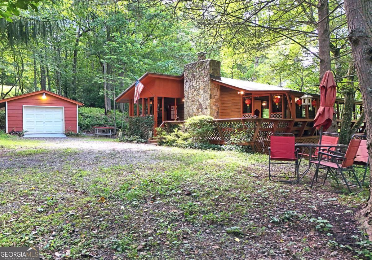 Escape to this charming 2-bedroom, 2-bath cabin on 0.75 unrestricted acres! All on one level, this fully furnished home offers easy living with an open layout, beautiful natural landscaping, and plenty of outdoor space to relax or entertain. Enjoy peaceful mornings on the spacious decking, and take advantage of the detached one-car garage for storage or hobbies. With a durable metal roof and a new HVAC system installed in 2022, this cabin is move-in ready. Whether you're looking for a full-time residence, weekend getaway, or income-producing rental-this one checks all the boxes. Call me today!