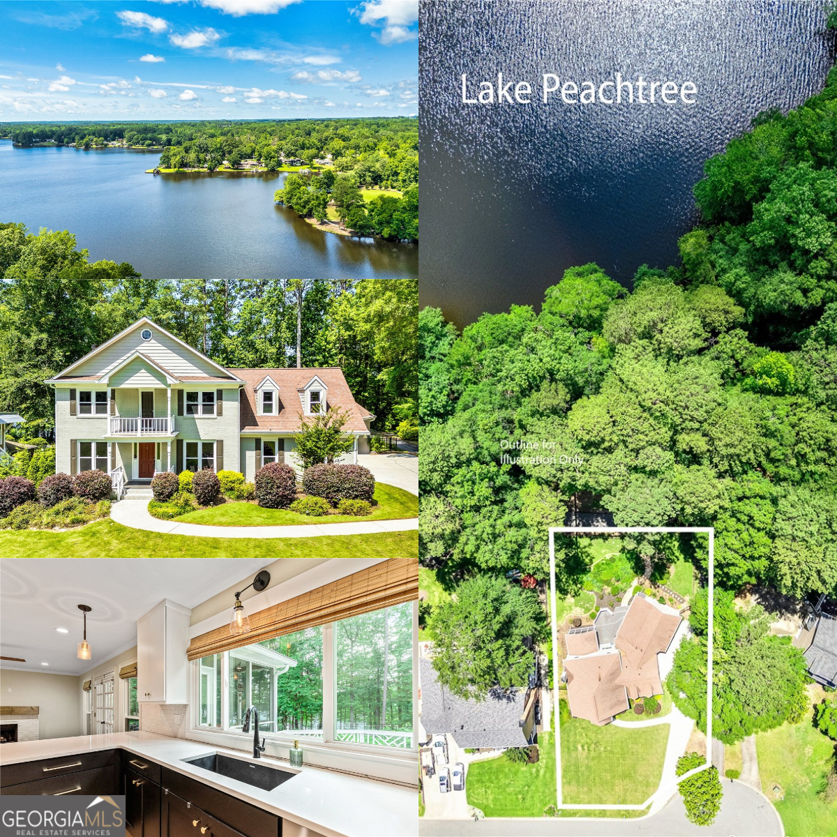 || Lake View || Golf Cart Access || In-Law Suite || Peachtree City ||McIntosh High School ||Screened Porch ||Master On Main ||No HOA ||Custom Closets || Direct Lake Access || Culdesac || Two Master Suites || **What You'll See:** Step outside to panoramic views of Peachtree Lake, where your backyard transforms into a serene water escape. Inside, experience beautifully updated spaces, including the open-concept living area with a gas fireplace, the spacious in-law suite complete with lake views, and the luxurious master suite with its own private porch. The newly remodeled kitchen is a chef's dream with a sleek wine fridge, statement refrigerator, and a walk-in pantry. Relax on the screened-in porch or in the fenced backyard, where sunsets over the lake provide a breathtaking backdrop. **What You'll Hear:** Enjoy the gentle lapping of water against the shore from your backyard, the soft rustling of leaves from the surrounding trees, and the occasional call of local birds. The gas fireplace crackling in the living room provides a cozy, calming ambiance during cooler evenings, and the peaceful neighborhood hums quietly with community events and outdoor activities. **What You'll Feel:** Feel the cool breeze off the lake as you sip your morning coffee on the screened-in porch, or experience the warmth and comfort of the spacious, thoughtfully designed home. The in-law suite offers a quiet, private retreat with its own sitting porch, while the master suite invites relaxation with its soaking tub and peaceful ambiance. The comfort of modern features like new zoned HVAC and custom closets makes everyday living easy. **What You'll Experience:** Living here means a perfect balance of peace and convenience. Walk to parks, libraries, and local events all within minutes, and enjoy the luxury of lakeside living with the freedom of no HOA. Whether launching a kayak from your backyard or relaxing with loved ones on the porch, you'll experience a lifestyle defined by beauty, comfort, and connection to nature.