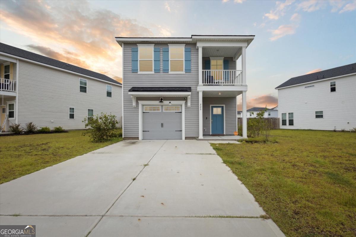 Welcome to the Bradley Pointe South subdivision in Savannah where your new home awaits! This inviting home with an open layout offers three spacious bedrooms and 2 full bathrooms and a half bathroom downstairs. All bedrooms are located upstairs. The kitchen features all white cabinets, kitchen island, stainless steel appliances, and granite countertops. This two year old home is on a nice sized lot that backs up to a pond which creates a scenic backyard view. This home also features a fenced in backyard for privacy and your beloved pets. The upstairs owners suite features a balcony to enjoy the evening sunset and enjoy reading a book. The community amenities include a pool, playground, clubhouse, and tennis courts.