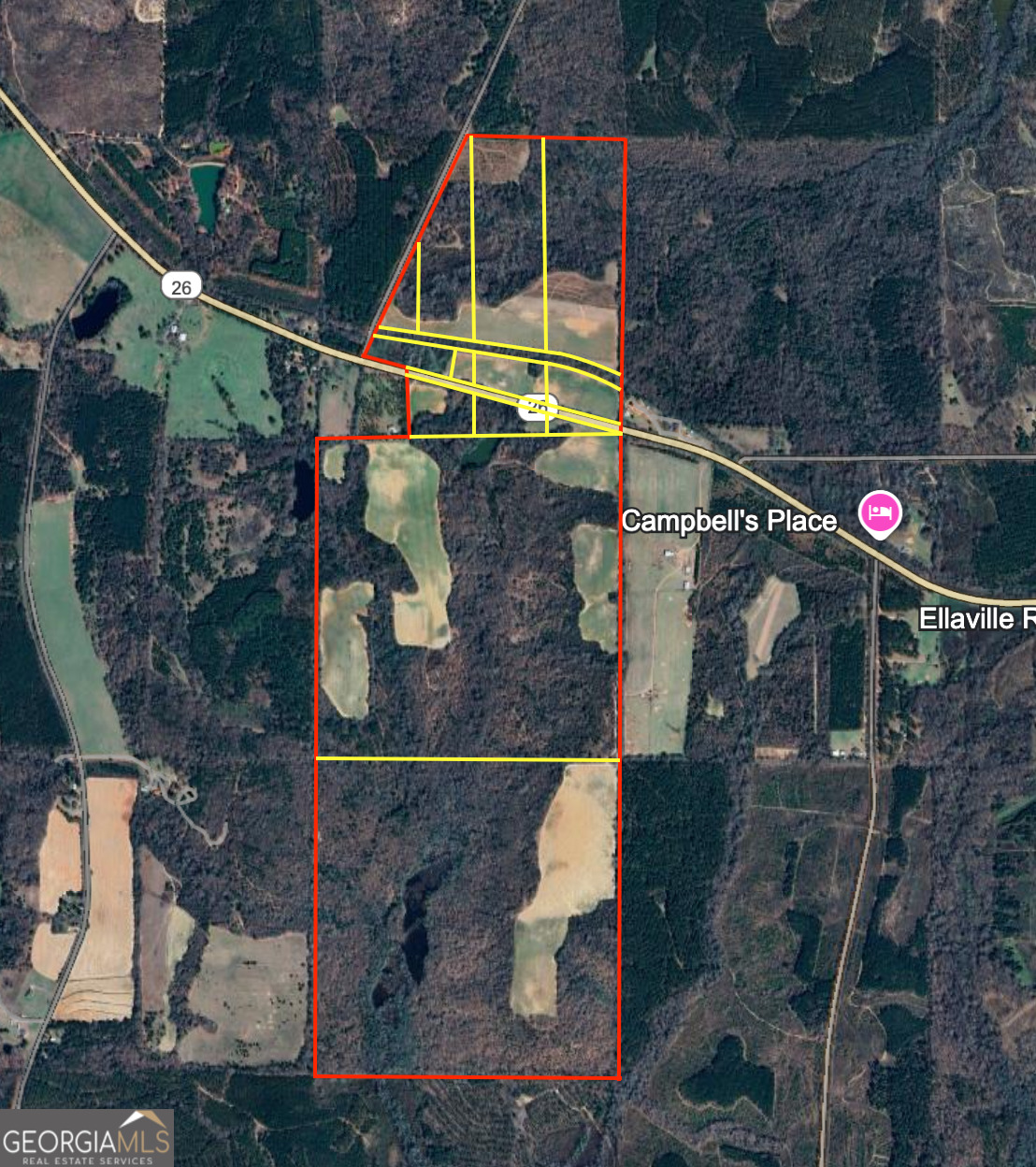 Six parcels spanning 534 acres +/-, this expansive property in Marion County-bordering directly with Schley County-offers a rare combination of seclusion, utility, and recreational possibilities. This property is less than an hour from Columbus/Ft. Benning and is under 1.5 hours from Macon. With approximately 154 acres of row crop land interspersed among rolling, wooded hills, the land is well-suited for recreation, farming, or long-term investment. A true hunting paradise, the property features an established trail system, dense hardwoods, several food plots, abundant wildlife, and diverse terrain ideal for whitetail, turkey, and small game. The property features a wet weather water source that with some work would make a great duck hole as well as a small pond that offers an additional water source for wildlife and would make a great fishing spot with the correct management. Whether you're seeking a private getaway, an income-producing tract, or simply a secluded stretch of Georgia land to enjoy, this property checks all the boxes. Property is currently enrolled in a CUVA conservation use covenant and must remain in the program until expiration. Sellers may be open to subdividing.
