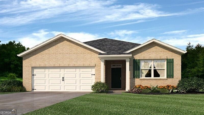 Northberry in Rome, GA offers new construction ranch style home at 27 Coggins Place near Rome Tennis Center. The Aria floorplan features 3 bedrooms and 2 bathrooms in 1618 square feet along with a 2-car garage and has so much to offer its future homeowners. As you make your way off the front porch, a foyer leads you into the home. Two bedrooms sit off the main foyer and share a full bathroom in the middle. The laundry room is at the end of the hallway, across from one of the bedrooms and right outside of the two car garage entrance into the home. The main living area offers plenty of room to gather with family and friends, including out on the covered back porch. The designer kitchen includes a walk-in pantry, stainless steel appliances and a large island for bar seating. Enjoy a meal with family and friends in the dining area that opens to the kitchen and living room. The primary suite is tucked away in the back corner of this plan allowing for homeowner privacy to relax and unwind. Suite boasts a walk-in closet, dual vanity and separate soaking tub plus walk in shower. Make 27 Coggins Place at Northberry your new home in Rome.