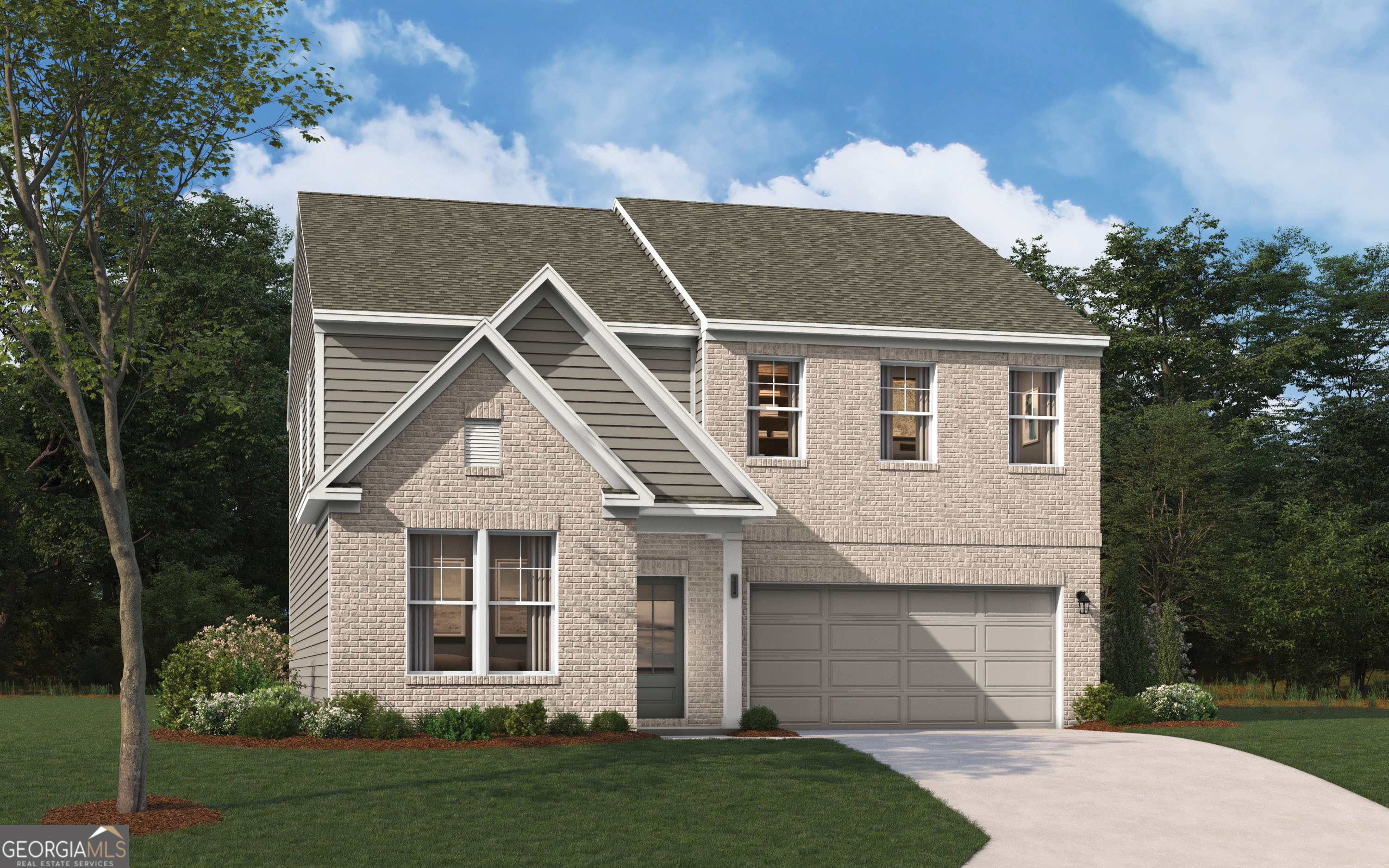 Welcome to The Idlewild at River Oaks by Stanley Martin Homes - where thoughtful design meets everyday comfort. This versatile home features a private study just off the foyer, perfect for working remotely or transforming into an optional guest suite. The open-concept main level showcases a chef-inspired kitchen with an oversized island, ample cabinet and counter space, walk-in pantry, and seamless flow into the dining and family room - ideal for entertaining or everyday living. Step outside to enjoy the rear covered patio, expanding your living space into the outdoors. Upstairs, the spacious primary suite includes a spa-like bath with dual vanities and a large walk-in closet. Three additional bedrooms with generous closets. The convenience of an upstairs laundry room adds to the ease of daily life. River Oaks offers the best of Locust Grove living with easy access to I-75, Tanger Outlets, downtown Locust Grove, dining, and nearby attractions including High Falls State Park and Atlanta Motor Speedway. Experience style, space, and function in The Idlewild.