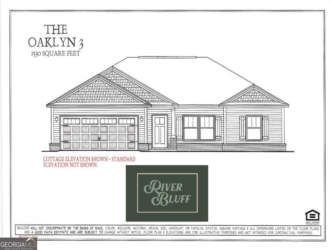 FABULOUS NEW DESIGN IN TOP SELLING RIVER BLUFF! New "Oaklyn 3" plan by S.D. Sauers Construction situated on large half acre lot! Southeast Bulloch & Ellabell's affordable living community minutes to I-16, Pooler, Effingham & Bryan County in the highly rated SEB schools! Beautifully designed homes include low maintenance vinyl siding, brick skirt, architectural shingles, Low E vinyl windows, energy effic. systems, custom cabinetry, stainless appl pkg., spa-like baths, on half acre or larger homesite. Sod, seed, landscaping and irrigation pkg included! LOT 178 features AHHmazing flow-through design, fabulous curb appeal and breezy back porch! 10ft ceiling spanning great room open to kitchen with tons of cabinetry, island seating and walk-in pantry. Owners suite w/ large walk-in closet & 6ft tub/shower combo w/ tile surround. Qualifies USDA 100% Financing to qualified Buyers! Hurry now and CHOOSE ALL COLORS! Plans/Specs subject to change at builder discretion.