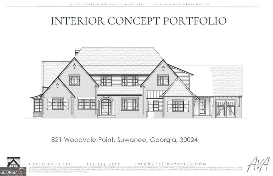 Experience the pinnacle of luxury living in this stunning new home by Cresthaven LLC, perfectly situated on a desirable corner lot in the prestigious River Club community. Blending timeless design with modern functionality, this residence offers thoughtfully crafted spaces for both everyday living and elegant entertaining.  The main level showcases a state-of-the-art kitchen with adjoining scullery, a charming breakfast room with views into the family room, and seamless access to both a covered porch and a separate grilling porch. The owner's suite is a private retreat featuring a spa-inspired bath and direct access to the laundry room for convenience. A guest bedroom with en suite bath is also located on the main floor.  Additional features include a welcoming den, a functional mudroom, and an elevator shaft thoughtfully installed for future use.  Upstairs, three spacious bedrooms each offer their own en suite baths, complemented by a large recreation room with full bath, an inviting library, and a convenient second laundry room.  The unfinished terrace level presents endless possibilities-whether you envision a home theater, gym, wine cellar, or additional guest space, it's ready for your finishing touches.  This Cresthaven built masterpiece combines craftsmanship, comfort, and elegance, offering a rare opportunity to live in one of the area's most exclusive communities.