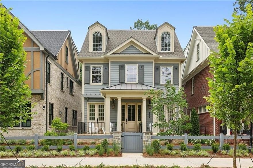 NEW PRICE FOR LAST HOME AVAILABILE IN THIS EXCLUSIVE DOWNTOWN ALPHARETTA COMMUNITY. Introducing the Unparalleled Charm of Downtown Alpharetta's Finest Home: The 1858. Completely upgraded and designed with luxury features including 3 fireplaces and sky loft terrace and bar. Step into a world of elegance and sophistication with this stunning 4-story, Charleston-style single family home brought to you by Vision Development and Patrick Malloy. Every inch of this residence is meticulously crafted, ensuring exceptional detail throughout.  Experience the joy of outdoor living with private spaces that allow you to unwind and relax. Take a leisurely stroll to Alpharetta's City Center or Avalon, immersing yourself in the vibrant energy of the community. And with a standard elevator, accessibility is never a concern. The main level boasts a seamless flow, from the inviting foyer to the open concept stainless steel appliance gourmet kitchen and commercial grade appliances such as 48 inch Gas Range with Double oven, Double Wall Oven, 48 Inch Commercial Refrigerator. A walk-in pantry, dining area, and great room provide the perfect setting for entertaining. Each Bedroom is Oversized and every day feels as though you live in a luxury suite. 3 Fireplaces accent the Living Room, Outdoor Covered Deck and the Privite Sky Loft Terrace in the Trees. French Doors lead you to an oversized front patio deck and the rear of the home boast an enormous 16ftx27ft covered deck with private view of Creek and Greenspace unlike anything available in Downtown Alpharetta.   On the second floor, discover the owner suite, featuring a spacious walk-in closet, tub, and zero edge shower. An additional bedroom provides ample space for loved ones or guests. Ascend to the third floor, where a loft area awaits, along with a third bedroom and rooftop skydeck, offering breathtaking panoramic views.  This exceptional community not only offers the best in walkability, but also the convenience of being close to both City Center downtown Alpharetta and Avalon. Luxury permeates every corner of this home, with incredible green views that will leave you in awe. Plus, a beautiful pocket park adds even more greenspace, complementing the serene views of the creek and bird sanctuary behind. Outdoor living is elevated with over 1000 square foot of amazing covered space allowing you to truly embrace the beauty of nature in the rear of the home or get social with your neighbors on the front patio.  Prepare to be wowed by the upgraded features and quality design specifications that have been thoughtfully incorporated into this home. A Look Book is included in the attached documents, allowing you to envision the endless possibilities that await. Experience the epitome of luxury living at The 1858, where charm, elegance, and exceptional design come together to create a truly one-of-a-kind home. This home is LAST opportunity left in this unique community mere steps to downtown Alpharetta.