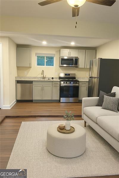 Step into this beautifully updated 2 bedroom 1 bath home in Fairburn Heights. Everything has been redone from top to bottom with new stainless steel appliances, granite countertops, and fresh flooring throughout. Located just minutes from I 285, you'll have easy access to Camp Creek Marketplace, Zoo Atlanta, the Aquarium, and Centennial Olympic Park. Nestled in a quiet neighborhood, the home is also pet-friendly (breed restrictions apply) with a $500 refundable pet deposit. One and two-year lease options available. Renters cover all utilities at a flat $200 per month and must carry renters' insurance. No smoking is allowed inside the home. Don't miss out. Schedule your showing today.