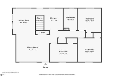 Tiny photo for 7690 Arrowroot, Gaylord, MI 49735 (MLS # 1942200)