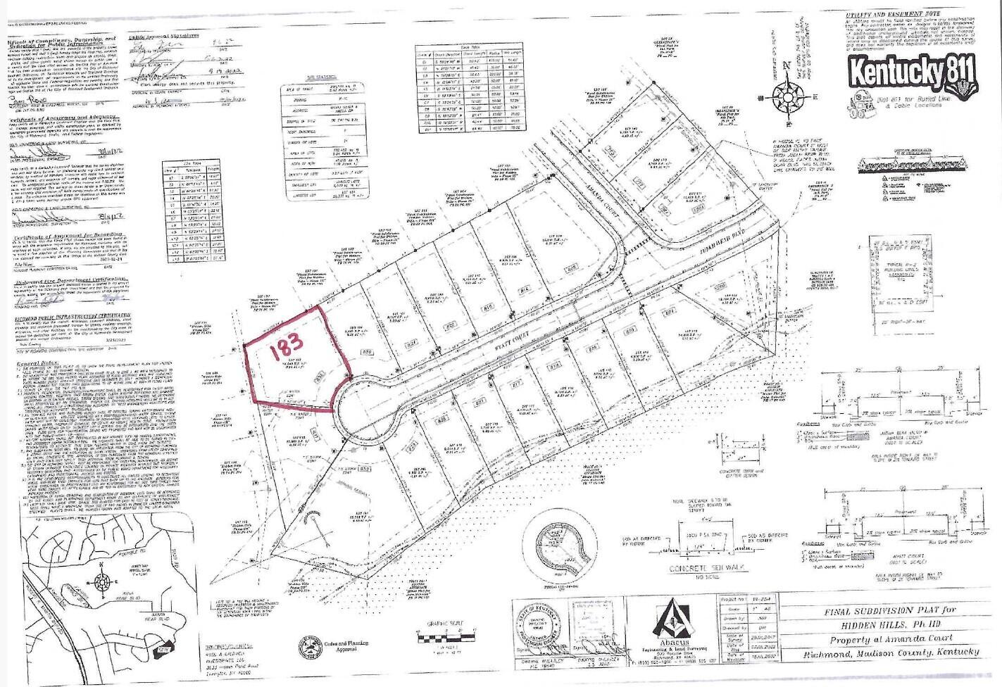 Individual Lot Plat 832 Wyatt
