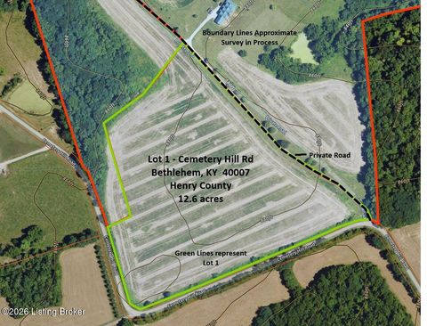 Vacant Land For Sale - 1 Cemetery Hill Rd<br/> Henry County, Bethlehem, KY 40007