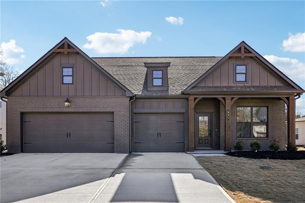 Noble This is a stunning ranch-style home with a 3 Car Garage, Step inside and find a grand foyer and gallery that leads to a private study, ideal for a home office or quiet retreat. This 1.5-story home features 4 spacious bedrooms and 3.5 baths, with the upstairs loft providing a versatile bonus space near the 4th bedroom. The heart of the home is the open-concept great room, which flows seamlessly into the gourmet kitchen and bright breakfast room. Expansive windows fill the space with natural light, creating a warm and inviting atmosphere. The kitchen is a chef's dream, complete with a large island for barstool seating, a walk-in pantry, and an option for cubbies, and a valet station in the hallway. The main level is home to the luxurious primary suite, which includes an ensuite bath with dual vanities, an huge enclosed shower with dual shower heads, a private water closet, and a generous walk-in closet. Conveniently, the laundry room is accessible from both the hallway and the primary closet, adding to the home's thoughtful design. Two additional bedrooms on the main level share a well-appointed hall bath. Spacious Covered rear Patio with a Fireplace. House is Ready Now. See Agent for great Incentives!