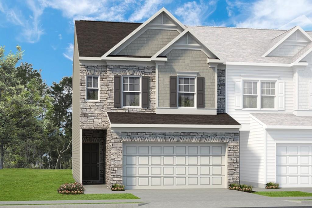 Move in Ready July 2023! The Maddux plan located in Smith Douglas Homes Ridgecrest community. Less than two miles from downtown Austell, this key location gives easy access to major highways. This end unit townhome features an open kitchen-living-dining combination. The kitchen has upgraded cabinets, pantry, an island, granite counters and offers convenient access to the rear yard and patio. The dining area overlooks the fireside great room. Upstairs is the Owner's suite with a tray ceiling and bath complete with a substantial closet, separate Garden tub, shower and water closet. Two Bedrooms, loft area, full hall bath plus a convenient laundry room complete this level. Both floors have 9ft ceiling heights. All this sited on a beautiful wooded homesite. Photos are virtually staged and representative of plan not of actual home being built. Smith Douglas Homes is the #1 Ranked private builder in the Atlanta area. Ask about seller incentives in closing costs with use of preferred lender limited time offer!