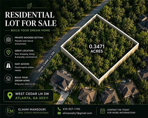 Vacant Land For Sale - West Cedar Ln<br/> Fulton County, Atlanta, GA 30331