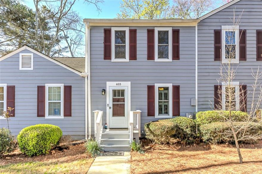 Avoid fluctuating rent with this updated, move in ready townhome in a swim community conveniently nestled between Hwy 41 and Barrett Parkway.
Easy access to Interstate 75/575, the Marietta Square, Kennesaw Mountain, and Town Center Mall. This 2 bedroom gem has been
well loved with upgrades including granite counter tops and stainless steel appliances. Front and rear porches were expanded and replaced along with upgraded cement fiber siding in 2019. The roof and skylight were replaced in
2021. New water heater in 2022. Low E windows and doors in 2023. Total home flooring, paint, and bathroom refresh in 2024.

Low cost and low maintenance with HOA covered weekly ground maintenance and city covered sanitation services. Enjoy the lowest electric rates in the state with non-profit energy cooperative, Cobb EMC.
Nestled between both KSU campuses, this could also be a great investment opportunity with no long-term rental restrictions. 1 year warranty included!