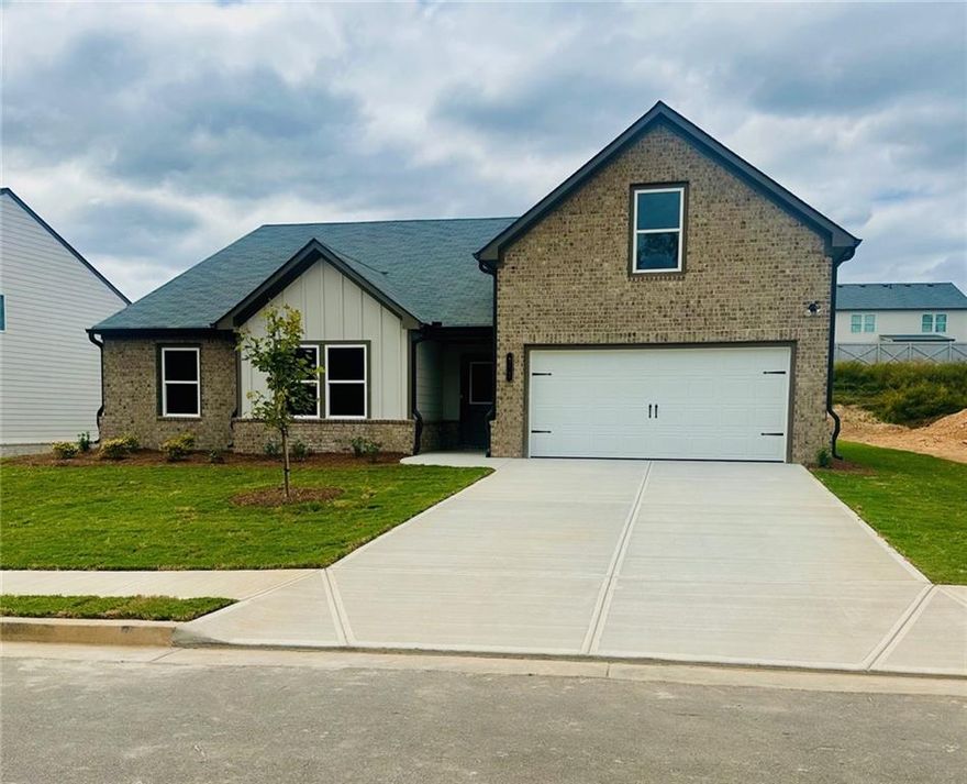 The Hansen Plan Lot 71c: 4BR/2BA RANCH PLAN SUMMER SALES EVENT  $10,000 anyway and  $10,000 CLOSING COST PAID with with preferred lender - Arch Capital (Chris Jenkins).  **Welcome to Beckett Ranch, a Brand New Community Situated in the Lively and Timeless "SOUTHERN CHARM" Town of Auburn, GA. This Beautiful Open Concept Home is very Spacious Plan and has Room for Entertaining. A Few Highlights Include: Luxury Vinyl Planking Throughout the Main Level Living Areas, a Kitchen with GRANITE COUNTERS, TILE Backsplash, and a STAINLESS -STEEL Appliance Package. You will Love the HUGE PANTRY in the kitchen. Off of  the Great Room. Enter into the Main Suite with a Beautiful Bath, Including a DOUBLE VANITY with a Granite Counter Top, Separate Tile SHOWER and LARGE WALK IN CLOSET. 2 Additional Bed Rooms and Full Bath. Upstairs You will find a very large bonus room with a closet this room can be used as a 4th bedroom, Office or Playroom. This MAGNIFICENT Home is (Total Electric) ENERGY EFFICIENT.
The Property Also Includes a Fully Landscaped and Sodded Yard on All Four Sides and COVERED BACK PORCH. 
Beckett Ranch will be a Fabulous Master-Planned Community Eventually Including Interlinking Walking Trails, Sidewalks, Underground Utilities, Clubhouse, Pool, Playgrounds, Pavilion and a Large Conservation Area Running Alongside Rock Creek. HOME IS UNDER CONSTRUCTION STOCK PHOTOS.