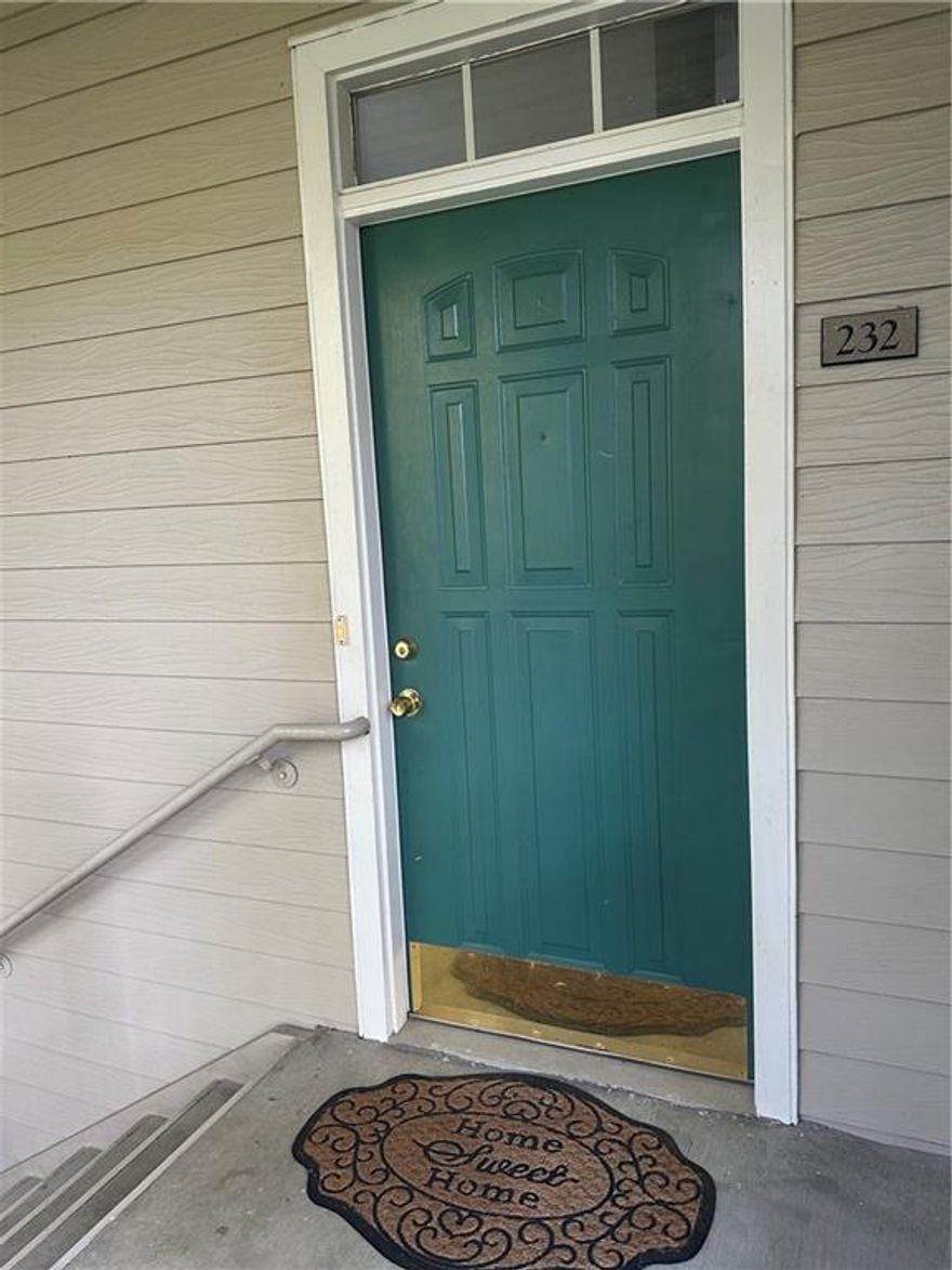 Surprisingly large upper floor, 3-bedroom, 3 full bathroom condo in Gated community. A delightful two-way fireplace separates two large multi-functional rooms (could be your typical living/dining or living/office or whatever you like), one with built-in storage. A large shaded patio is accessible from both the living spaces and is suitable for multiple outdoor areas. The kitchen and laundry feature new appliances* and a clear view into the living space. Each bedroom has its own bathroom, making it ideal for any family or roommate configuration. The primary suite features two walk-in closets, a separate tub and shower, and a double vanity. The secondary bedroom features an updated shower and a walk-in closet. The third room features a standard tub/shower combination for those who require it. As for utilities, everything is electric, which means lower energy bills for you. Water and trash are included. A two-car garage with plenty of storage makes privacy and daily living a breeze. And, if you prefer public transportation, the bus is conveniently located right outside the gate. Target, Walmart, Aldi, and Kroger are all within walking distance. The community amenities are unmatched and include walking trails, pet amenities, a car wash, a swimming pool, a clubhouse with community rooms available for reservation, a gym, a full kitchen, and a billiards room, all included in the HOA fees. Pets under 25lb with a deposit and rent. No smoking inside. *Dishwasher, Washer, and Dryer