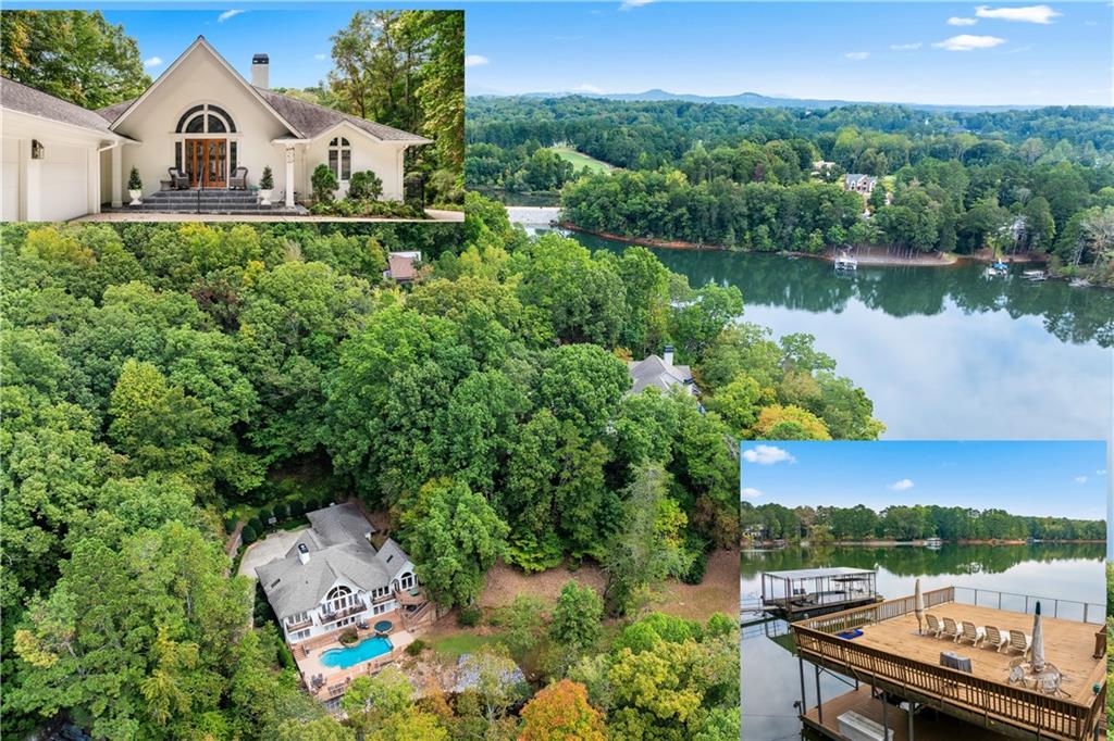 Best PRIVATE Lakefront home with a pool! Welcome to this exceptional ranch home, nestled on a lush, flat 1.52-acre private lot with breathtaking views of Lake Lanier. Enjoy ultimate privacy, with deepwater access and your own two-slip party dock. This exquisite property offers a perfect blend of luxury and comfort, featuring a full, finished terrace level that opens to an outdoor oasis. Relax in the sparkling pool that is overlooking your own private cove on Lake Lanier, unwind in the hot tub, or listen to the soothing sounds of the waterfall, perfect for year-round entertaining. Inside, the home boasts a chef's kitchen with custom cabinetry, and ample counter space, ideal for preparing gourmet meals. The open-concept floor plan highlights stunning hardwood floors and three cozy fireplaces that add warmth and character to every room. The spacious owner's suite is a true retreat, offering tranquility and beautiful views of the water. For added convenience, the home includes a 3-car garage, a whole home generator, a whole home air purifier as well as a luxurious sauna, steam shower and hot tub to relax in after a day on the water or exploring the outdoors. Whether you're hosting gatherings or seeking a peaceful escape, this home offers it all, elegance, privacy, and an unparalleled lakeside lifestyle. Don't miss the chance to make this dream home your reality!