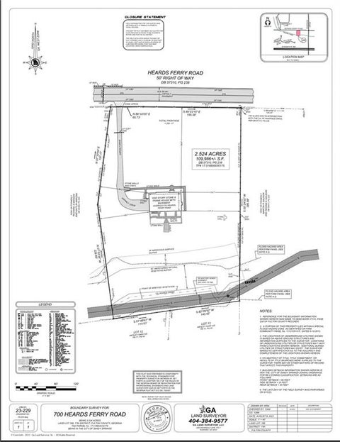 Vacant Land For Sale - 700 Heards Ferry Road<br/> Atlanta, GA 30328
