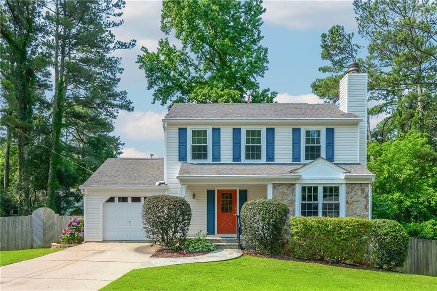 Don't miss the most adorable and affordable home in Alpharetta. This well-maintained home has been lovingly cared for by one owner for 41 years.  It sits on one of the nicest lots in the neighborhood.  The lovely great room has a stone fireplace that opens to the dining room.  The bright, white kitchen has been updated with stainless steel appliances, a gas range and new lighting.  The primary suite and two additional bedrooms are upstairs.   The home also offers new windows, recently replaced HVAC units and a newer hot water heater.  There is a huge, oversized deck that overlooks a beautiful, fenced backyard.  There is a shed in the backyard to store all of your yard equipment.  In addition, there is a spacious, unfinished basement.  Fabulous cul-de-sac lot, 4 miles to Downtown Alpharetta and Avalon.  Great schools, close to shopping and the Greenway.  It is perfect!! This neighborhood has NO HOA.  There are no rental restrictions.