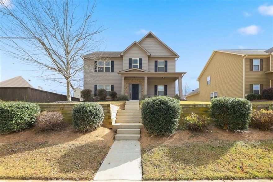 Welcome to this beautiful home with great curb appeal located in a desirable Braselton community. As you enter, the dining room sits to your right, leading into the open-concept kitchen and family room, perfect for entertaining or relaxing. The kitchen is equipped with stainless steel appliances, and the home features a combination of vinyl flooring, tile, and carpet throughout. A convenient first-floor bedroom and full bath offer flexibility for guests or a home office. Upstairs, you’ll find the spacious primary suite, two additional bedrooms, and a laundry room for added convenience. Enjoy the open backyard, ideal for outdoor gatherings or future landscaping ideas.