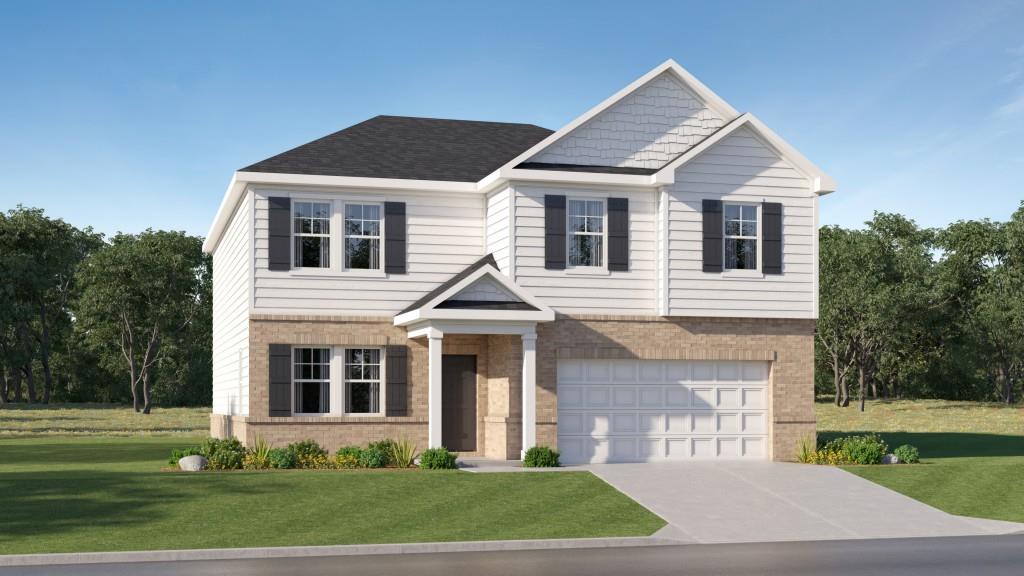 Welcome to Peeksville Landing! This new two-story Roswell plan is designed to meet modern families' needs. The first level of this two-story home is host to a generous open floorplan shared between the living and dining spaces, with sliding glass doors that lead to a patio. A bedroom and flex space offer additional space for overnight guests and a home office. Five more bedrooms and a versatile loft occupy the second floor. Prices, dimensions and features may vary and are subject to change. Photos are for illustrative purposes only. Ask about our LOW RATES through Lennar Mortgage.