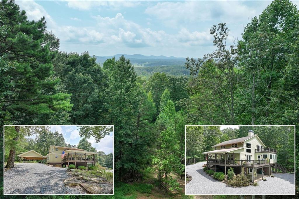 OUTSTANDING AND RARE NORTH GAEORGIA MIOUNTAIIN PROPERTY
If you’ve been searching for the perfect mountain retreat, this is it. This exceptional 4.7-acre property offers a rare opportunity to own a private estate in the North Georgia Mountains—complete with breathtaking year-round long-range mountain and valley views.
The custom-built craftsman-style home features premium finishes throughout, including Asian walnut hardwood floors, a stacked river rock fireplace, granite countertops, upgraded appliances, and a solid walnut bar. Expansive windows fill the home with natural light and offer stunning views from nearly every room.
Enjoy outdoor living on the wrap-around porch, sun deck, or in the beautiful conservatory—ideal for your plant collection or quiet morning coffee.
The finished terrace level includes a private guest apartment with its own entrance and driveway—perfect for multigenerational living or rental potential. A horse stable, easily convertible into a workshop, adds to the versatility of the property.
Located on a private, gated road, this home offers both seclusion and comfort in one of the most desirable areas of North Georgia.