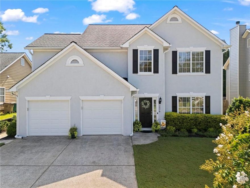 Welcome to this stunning 4 bed, 2.5 bath home in one of East Cobb's most desirable neighborhoods featuring top-rated schools. From the moment you step into the soaring two-story foyer, you'll be greeted with light-filled spaces, gleaming hardwoods on the main level, an all-white kitchen with island, and an inviting family room with a cozy fireplace. The open layout is perfect for entertaining and everyday living! Upstairs, the oversized primary suite offers dual closets and a completely renovated spa-like bathroom featuring dual vanities, a frameless glass shower, and a separate soaking tub. Three additional bedrooms and updated bathrooms provide plenty of space for family or guests upstairs. Enjoy outdoor living in the fenced-in backyard with a patio area and beautiful landscaping-perfect for cookouts or quiet evenings. Outdoor patio furniture stays with the house!!!! Recent upgrades bring peace of mind and modern comfort, including fresh interior and exterior paint (2021 and 2022), recently replaced gutters (2020), renovated bathrooms (2022), new garage doors (2023), all new kitchen appliances (except microwave), and a comprehensive landscaping with fabulous drainage system installed. Featuring a walkable, friendly neighborhood, top-rated schools, and thoughtful updates throughout, this East Cobb gem offers the perfect blend of style, comfort, and convenience. Sellers are aware that carpet needs replacement FYI.