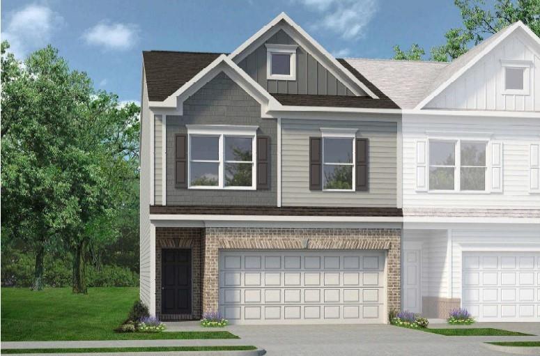Move in ready November! The Ellison II at The Andros community by Smith Douglas Homes where style meets functionality in this modern, open-concept townhome. This intimate enclave of 24 brand-new, craftsman-style townhomes is just minutes from downtown Dalton. The spacious kitchen offers ample counter space for meal preparation, with a large center island - ideal for gathering with friends and family. Granite counters, upgraded cabinetry and beautiful stainless steel appliances are just a few of the highlights of the kitchen. The kitchen flows seamlessly into a bright and open family room with an electric fireplace. Vinyl flooring throughout the main level provides a smooth transition from room to room. Back patio provides space for outdoor enjoyment. Upstairs, the luxurious primary suite features a generous walk-in closet, dual vanities, separate shower and garden tub with picture window above. Two additional bedrooms and a convenient laundry room complete the second floor, making this home as practical as it is beautiful. Both stories feature Smith Douglas Homes signature 9ft ceiling heights. Seller incentives with use of preferred lender. Photos representative of plan not of actual home.