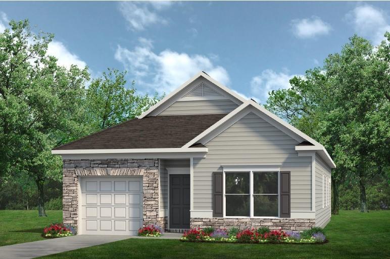 Move in Ready September 2025! The Reynolds in the new Fair Oak community, by Smith Douglas Homes. This home is proof that great things come in small packages. This smartly designed ranch maximizes every square foot with no wasted space. That's how it delivers three spacious bedrooms, two full baths, a laundry room with a linen closet and an open kitchen-dining-living area. Kitchen features a large peninsula with extra seating, beautifully stained cabinets and granite countertps with a tile backsplash. Family room with linear fireplace. Covered rear patio for outdoor entertaining. Vinyl plank floors throughout the main living areas. Nine ft ceiling heights! Photos are representative of plan not of actual home. Seller incentive with use of preferred lender.