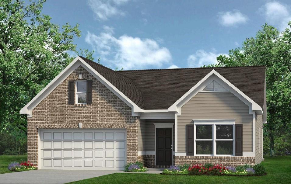 Move in ready November 2025! The Langford plan by Smith Douglas Homes in Allen Manor. This sought-after plan offers the ease of single level living paired with stylish upgrades throughout. Step through a wide, welcoming foyer into the open-concept heart of the home. The kitchen boasts a large island with a breakfast bar, upgraded 42" upper cabinets and stunning Quartz countertops- all overlooking the spacious family room anchored by a sleek linear fireplace for year-round comfort. Enjoy your morning ooffee indoors or beneath the covered patio. Two secondary bedrooms are thoughtfully positioned near the front of the home, offering privacy from the luxurious tiled shower for a spa-like retreat. Photos are representative of plan not of actual home. Incentives with use of seller's preferred lender.