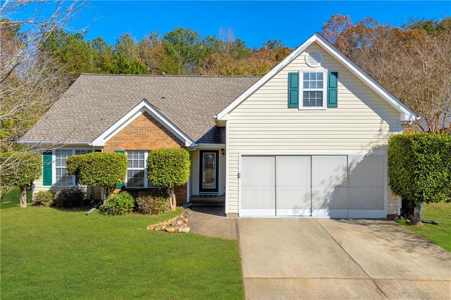 Welcome to your next chapter in Flowery Branch! This charming ranch offers a little more than just four walls—it brings space, comfort, and personality. With four bedrooms and two bathrooms, this home was designed for both relaxed living and entertaining.

Step inside to an open floor plan that effortlessly connects the upgraded kitchen to the dining area and cozy family room. The kitchen shines with granite countertops, tall cabinets, a stylish farm sink, and plenty of prep space—it's ready for everything from cereal to soufflés.

The expansive sunroom is a bright, happy place to sip your morning coffee, while a bonus room adds flexibility for an office, playroom, or hobby space if you don't need the fourth bedroom. The primary bedroom features double vanities, a spacious walk-in closet, and a beautifully upgraded shower that might make mornings a little less Monday.

Out back, a fully fenced yard provides room to roam, with a mix of open lawn and wooded privacy. There’s even a storage shed and, for a little extra whimsy, a tree house—perfect for kids or adventurous adults. All nestled in a peaceful, friendly neighborhood with no association fees.

Just minutes from Lake Lanier, with easy access to  I-985, shopping, and dining. For outdoor fun, Williams Mill park is nearby.

This home isn’t just a place to live—it’s a place to be yourself. Come see what makes it special!