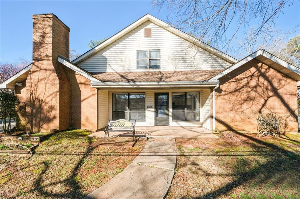 Updated unit and with beautiful wood flooring and paint. Spacious Kitchen with granite countertops and island new fixtures.  Split floorplan with one bedroom on the main level and one upstairs.  Open Dining area and living area for entertaining. Relax and enjoy nature on your private covered patio. Close to parks, Canton Street restaurants and shopping. Pets considered on case by case basis.  One time pet fee of $350 per pet and $35 pet rent per month per pet. Lawn maintained by landlord. Front unit for lease. $200 Move in fee is paid with the security deposit of $2300.