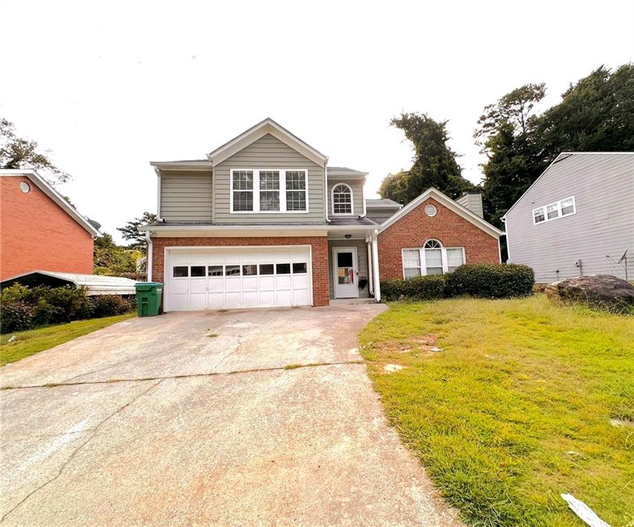 A well-maintained, 3beds/2 and a half baths home in a well-established neighborhood waiting for a new owner. This brick front, beautifully designed home opens to two story foyer and living room with vaulted ceiling and cozy fireplace. Wood stair takes you to upstair with a huge bedroom with vaulted ceiling, a large bathroom with separate soaking tub and shower and walk-in closet. A full bathroom with tub/shower combo separates two additional, decently sized bedrooms. On the main level, open concept dining area and bonus computer/play room overlook living room. Kitchen offers stone counters, gas range with electric venthood. Back exterior door from kitchen opensto a covered back patio along with play and entertainment area in the privacy of a fenced back yard.