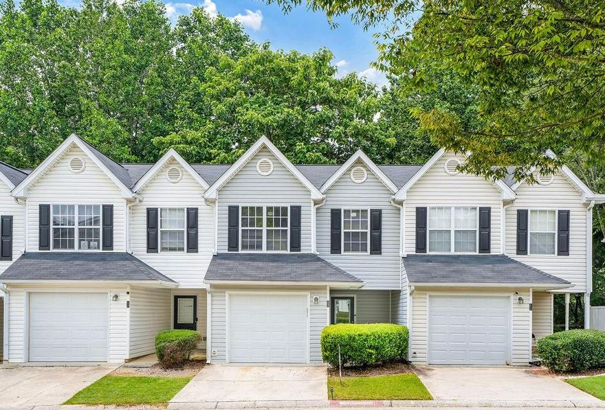 OWNER FINANCING AVAILABLE and 100% FINANCING AVAILABLE TO QUALIFIED BUYERS! Don't let this one slip away!
Welcome to Unit #10 in Parkview Commons Community. A place where charm, convenience, and comfort come together in this beautifully updated 3 bedroom, 2.5 bathroom townhome. This classic 2 story home is truly move in ready and ideally situated in Mableton, Ga. The favorable location offers quick access to I-20, I-75, & I-285. Frequent commutes downtown? Or to the airport? You will be there in less than 30 minutes. An added benefit is proximity to exciting attractions such as: Silver Comet Trail, Marietta Square, The Battery, Six Flags, White Water, South Cobb Aquatic Center, and Truist Park.
Now to the star of the show, you are sure to love the updates completed in this property; from brand new LVP flooring, fresh paint throughout the interior, new blinds, and updated fixtures, this property will not disappoint. The main level features a bright, modern kitchen with new white cabinets and a breakfast bar that flows into a spacious living and dining area/ Cozy up around the elegant marble gas fireplace, or step through the French doors into your private backyard. A convenient half-bath/laundry room on the main level makes day to day living practically effortless. Upstairs, retreat to your oversized owners suite with dual closets and vanities, a true sanctuary. Two additional bedrooms share a full bath, offering flexibility for guests or space for a home office. HOA covers lawn care, roof maintenance, pest control, and upkeep of the community grounds.