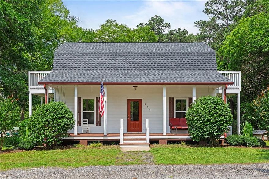 Quaint country living in Coweta County just down the road from Serenbe and Chattahoochee Hills- Yes Please!!! With 2.76 acres, a raised bed garden, a workshop, and an updated cottage, this property is a wonderful retreat from busy towns and crowded places. The owners have installed beautiful light hardwood floors throughout the home, painted the walls a warm neutral tone, and created a country garden of all raised beds with room to grow. A gathering porch in front and two side decks off the upstairs bedrooms give this home the perfect outdoor connection and a view of the old oak trees and rural landscape. The location of this home is ideally situated 3 miles from Serenbe, 6.5 miles from Peachtree City, 11 miles from Trilith, 19 miles from the Atlanta Airport, and 25 miles from Atlanta.