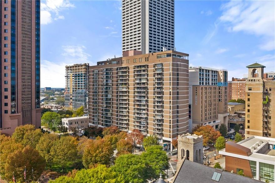 HIGHLY MOTIVATED SELLER!!!  Interior has been recently painted.  . Incredible end unit in prime Midtown Atlanta location! One block from the Fox Theatre, across the street from Emory, steps away from Ga Tech and Marta. Piedmont Park and 100's of restaurants are in walking distance! This home has been completely renovated with an updated kitchen with stainless appliances, granite countertops and tile backsplash. Both baths have been renovated as well. Both bedrooms are large and there is an additional Office area and Family Room. New LVP flooring throughout. The End Unit location gives this property amazing natural light and a dedicated private balcony overlooking both an incredible sunrise and sunset and wonderful city views from every direction! This building provides magnificent amenities on the mezzanine level including a freshly updated Club Room (can be reserved for private parties), Billiard Room with bar, Business Center, Conference Room, Gym, Outdoor Pool and Laundry Facilities plus 24 Hour Concierge/Security and Gated Parking. This home comes with 1 Parking Space - additional space can be secured for a nominal fee. The HOA covers water, trash, pest control, gas and amenities. This is a perfect opportunity for a first-time home buyer, investor, Ga Tech student or empty nester seeking a convenient stress-free lifestyle! HOA fees cover all amenities including security, one parking spot and utilities including HVAC,  except for your lights! (which sellers electric bill has never been over $50 a month)
Second parking spot can be rented for $125/month.