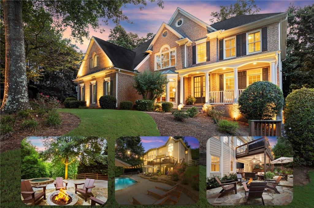Discover Resort Style Living at it’s best on a premier lot in Woodmont Golf and Country Club and PRICED TO SELL! This stunning 5-bedroom, 5-bath residence in the coveted Overlook section is perfectly positioned on one of the best lots in the neighborhood. Vacation in your own backyard with a private saltwater pool and spa, surrounded by stone patios, covered outdoor spaces, and lush wooded privacy. This incredible lot offers expansive space to relax, play, and explore. Inside, enjoy one of the largest, most open floor plans—designed with architectural detail and brimming with upgrades. The main level showcases a home office/study, elegant dining room that seats 12+, guest ensuite, custom plantation shutters, and a spacious mudroom. Triple crown molding and beautiful transom windows elevate the design, filling the home with light and timeless character. The island kitchen offers abundant prep and storage space, newer appliances, and a cozy breakfast nook overlooking the backyard retreat. Upstairs, the oversized primary suite is a true sanctuary with a flex space (office, exercise room, or dressing room) and a spa-inspired bath. Three additional secondary bedrooms + 2 full baths complete the upper level. The fully finished terrace level is built for entertaining—featuring a media room, recreation room, additional family room, full bath, and even the potential for a 6th bedroom—all with seamless access to your outdoor living oasis. Distinguished details abound: designer interior lighting, wide-plank hardwood floors, Juliette balcony overlooking the fireside family room, arched entryways, bayed dining room, deeper garage, custom shutters, professionally installed landscape lighting, and new HVAC systems. Enjoy all that Woodmont Golf and Country Club offers with top-tier amenities and golf club options. This is more than a home—it’s a lifestyle.