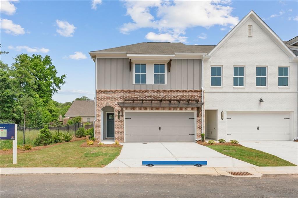Traton Homes Brooks D End Unit is READY NOW! INVESTMENT OPPORTUNITIES STILL AVAILABLE. This beautiful 2-story townhome has white shaker cabinets and a 9 Foot+ Island with upgraded quartz counters and black cabinetry. Sleek black faucet, and black hardware in your kitchen overlook your spacious family room and dining area, great for family and friends to gather around and celebrate. The main floor has light natural wood toned LVP flooring, walk-in pantry and guest bath. Hardwood stairs lead to a Spacious Primary Suite with enormous walk in closet and lovely bath. Two additional generous bedrooms are set away from the owner's suite for privacy, a loft area, laundry room and full bath complete the upper level. Your outdoor living area is a generous 16 x 8 Covered Patio with plenty of room to grill or relax! You can fence your yard and have HOA maintain your landscaping. Wilkins Walk amenities include a Pool, Cabana, and Open Greenspace. This perfectly situated location is within walking distance of the silver comet trail entrance, trail bicycle shop, and restaurants. Easy access to Highway 78, East-West Connector, I-20, and I-285. Stress Free Warranty’s from Award-Winning Builder, Traton Homes. SPECIAL LIMITED TIME INCENTIVES 3% of PURCHASE PRICE ANYWAY YOU WANT IT and UP TO $5K TOWARDS CLOSING COST, ASK AGENT FOR DETAILS. All applicants must prequalify with preferred lender regardless of who they choose for their loan. All incentives are tied to a preferred lender only.