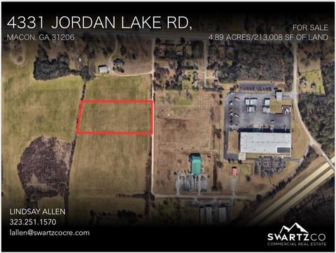 Vacant Land For Sale - 4331 Jordan Lake Road<br/> Bibb County, Macon, GA 31206