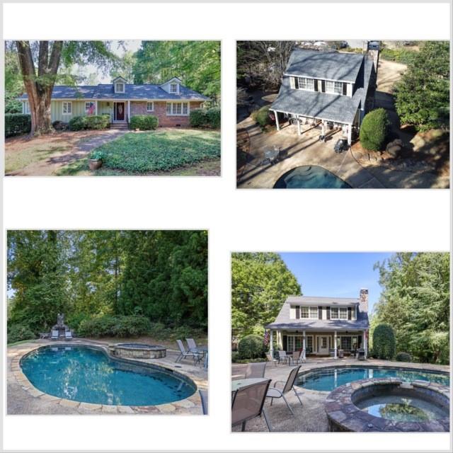 Charming Brick Ranch (2112 square feet) with a fantastic Guest House (approx. 1,700 square feet) in Whitlock Heights! Discover this hidden gem in the highly sought-after Whitlock Heights neighborhood of Marietta! This enchanting brick ranch is a standout on its own, but when you add in the stunning outdoor entertaining area, complete with a heated in-ground pool, hot tub, and a cozy stone fireplace overlooking the golf course, you’ve found the ultimate retreat! The main home combines the convenience of one-level living with plenty of room to spread out in the open living spaces that are accentuated by hardwood floors throughout, beautiful built-in cabinetry and large windows that frame picturesque views and provide an abundance of natural light. The spacious primary suite has been thoughtfully extended to include a relaxing sitting area, a generous walk-in closet, and a luxurious bathroom boasting vaulted ceilings, a clawfoot tub, a large shower, and a double vanity. The impressive 1700 square foot guest house, built in 2007, offers an inviting open-concept layout on the first floor, complete with a modern kitchen, a fireplace, and ample room for entertainment—perfect for hosting friends or family. Upstairs, you’ll find two comfortable bedrooms and a full bath, ensuring privacy and convenience for your guests. Both homes have been meticulously maintained, featuring roofs that are just one year old. The main house also includes a drive-under two-car garage and ample unfinished storage space in the basement, plus a cedar closet and additional washer/dryer hookups for your convenience. Don’t miss your chance to own this exceptional property where charm meets modern amenities in a stunning setting. Schedule your showing today!
