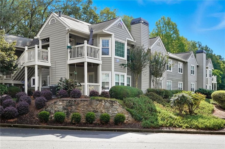 Chic, Convenient Condo Living Just Minutes from Downtown Roswell ~
Fall in love with the easy lifestyle in this beautifully updated 2-bed, 2-bath home ideally located just minutes from the heart of Downtown Roswell. This inviting condo features a desirable split-bedroom floor plan, luxury vinyl plank flooring, new windows and recent interior paint.  Enjoy cozy evenings by the fireplace in the spacious family room, and cook with ease in the open-concept kitchen complete with stainless steel appliances. The primary suite offers a generous walk-in closet and a peaceful retreat from the day. Step outside to your private deck, perfect for morning coffee or unwinding at sunset, all overlooking serene, wooded views.  Nestled in a quiet, low-traffic community, this home offers the perfect balance of tranquility and convenience—with top-rated dining, shopping, and entertainment just moments away. Community Perks: Hidden Lake is a private, amenity-rich community featuring a swimming pool, scenic walking trails, and a tranquil lake for residents to enjoy.