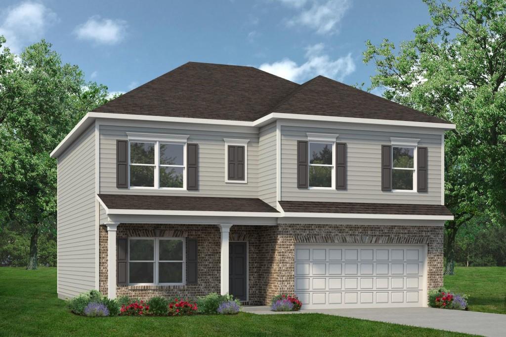 Move in Ready October 2025! The McGinnis plan built by Smith Douglas Homes located in Roxeywood Park. Welcoming front entry leads to an open kitchen with Quartz counters, upgraded appliances, tile backsplash and upgraded cabinetry that is open to the adjacent family room. Enjoy tons of natural light on the main level with additional windows in the family room and breakfast nook. Upgraded vinyl plank floors throughout the main living areas on the first floor. Three secondary bedrooms and spacious Owner's suite on second story located off an open loft. Owners suite features double vanity, large shower, and garden tub. Convenient acces to the laundry room from the owner's closet. Photos representative of plan not of actual home being built. Builder incentives with use of preferred lender.