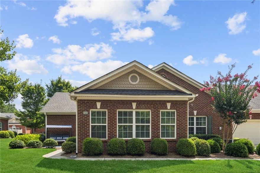 Welcome to a beautifully maintained 2 bedroom, 2 bath home in a popular 55+ active adult community less than a mile from Cumming City Center. Bright open-concept plan with abundant natural light. Level entry and accessible layout for easy living. The main-level primary suite features a walk-in closet and private bath. A second bedroom plus a flexible office or hobby room fit your needs. Enjoy the sun-filled sunroom for morning coffee or afternoon reading year-round.

Live near dining, boutique shopping, outdoor concerts, and Tin Cup Mini Golf at the City Center. Minutes to Sawnee Mountain Preserve, Lake Lanier, the Cumming Aquatic Center, Fairgrounds, and GA-400. Close to Northside Hospital Forsyth and everyday services. This fast-growing area continues to add parks, restaurants, and healthcare options.

Community lifestyle includes monthly socials, game nights, clubs, and neighborhood gatherings. Sidewalks and walking paths support daily strolls. Lock-and-leave convenience for travel.

HOA includes exterior maintenance and insurance, roof, water, garbage, and landscaping. Low maintenance living so you can focus on what matters.