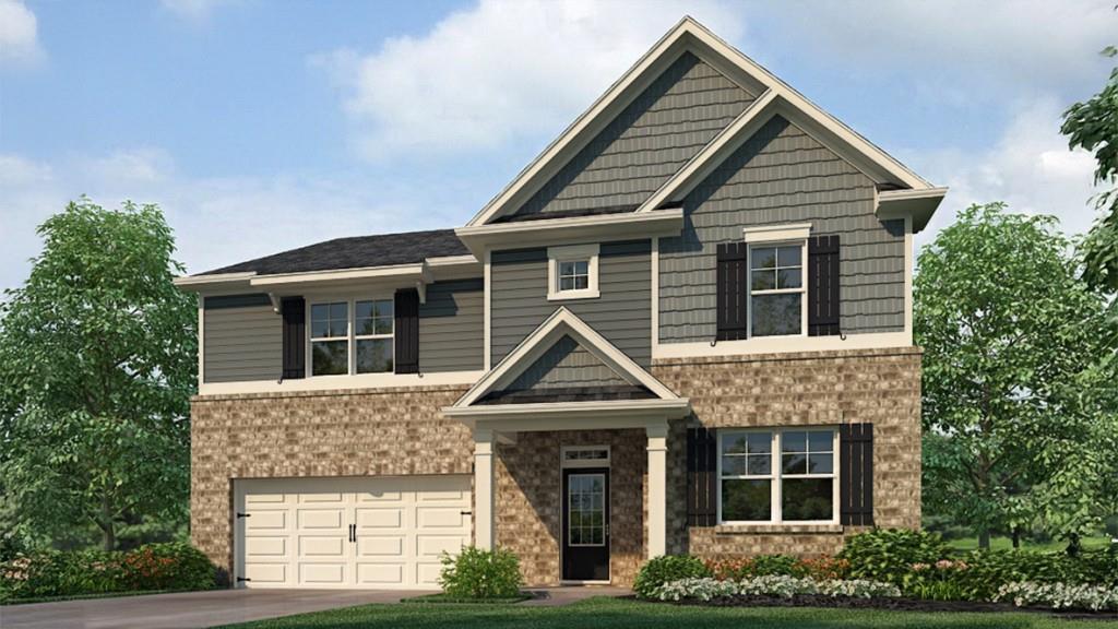 Cartersville, GA is now home to 130 Landsdowne Way, a new construction home in our Parkside at Carter Grove community, with the Woodland Hills Golf Course right next door. The Halton is one of our popular 5 bedroom and 3 bathroom homes, with a 2-car garage. When you enter the home there is a bedroom and full bathroom, perfect for guest or an office space. The kitchen is the highlight of this home, with white cabinets, stainless steel appliances, and granite countertops. An oversized island separates the kitchen from the family room. Cozy up to the gas fireplace that sits in the center wall of the family room. As you go to the second floor, you are greeted by an open loft area that can be used as a second living room or play area. There are 2 more bedrooms and a full bathroom off the loft area. The primary bedroom features a luxurious bathroom with granite topped, dual vanities and separate tub and shower with a huge walk-in closet. The desirable city of Cartersville offers nearby parks and tons of activity. The Woodland Hills Golf Course is right at your back door! Unbeatable amenities like a clubhouse, tennis courts, junior Olympic pool with kiddie mushroom, and more! New amenities are on the way, while the current amenities are available for use. Come check out all the Parkside at Carter Grove community in Cartersville, GA has to offer and make 130 Landsdowne Way your future home!